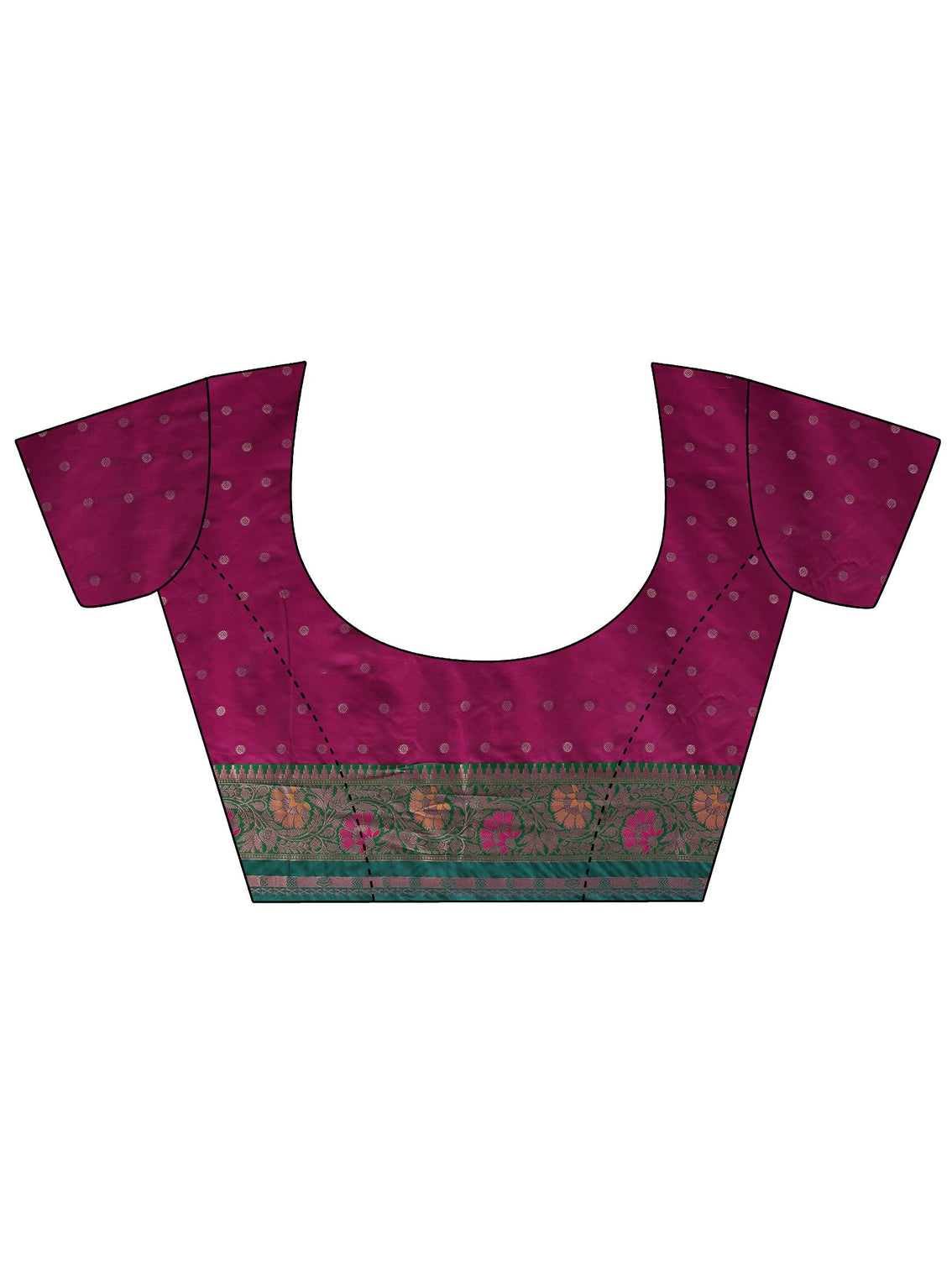 Mameraa Purple and Green Woven Design Silk Blend Saree