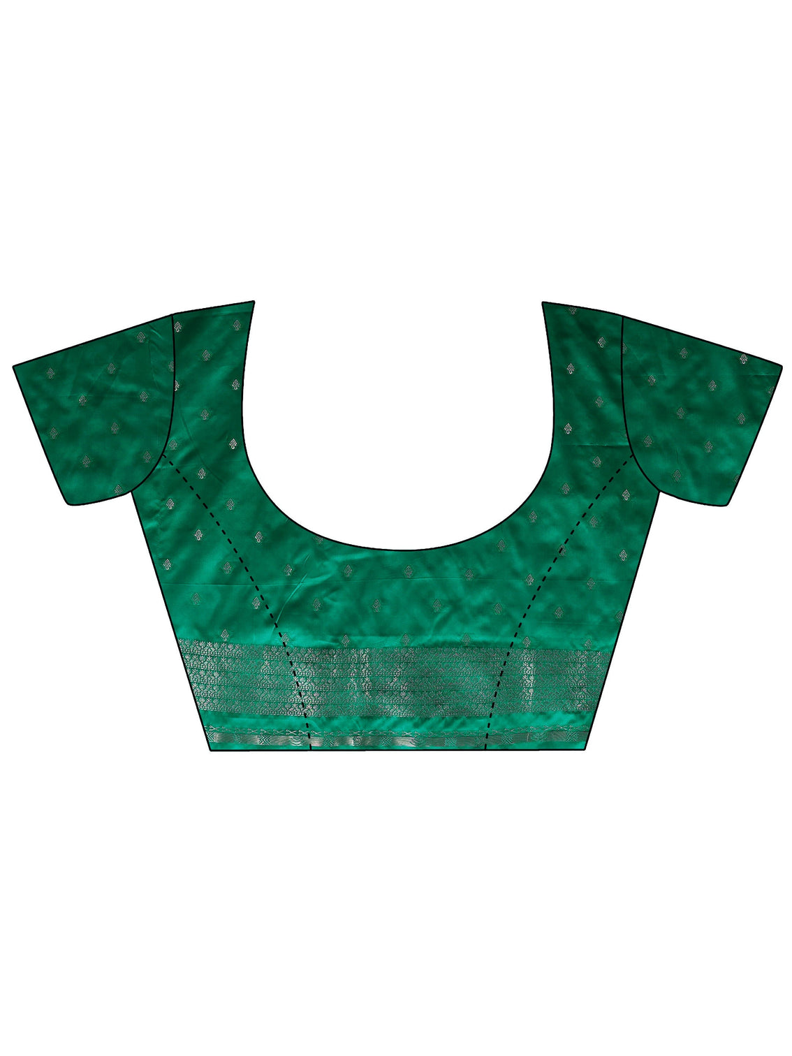 Mameraa Dark Green Woven Design Satin Saree