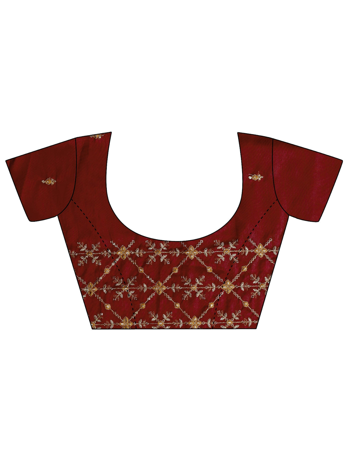 Mameraa Red Printed Silk Blend Saree