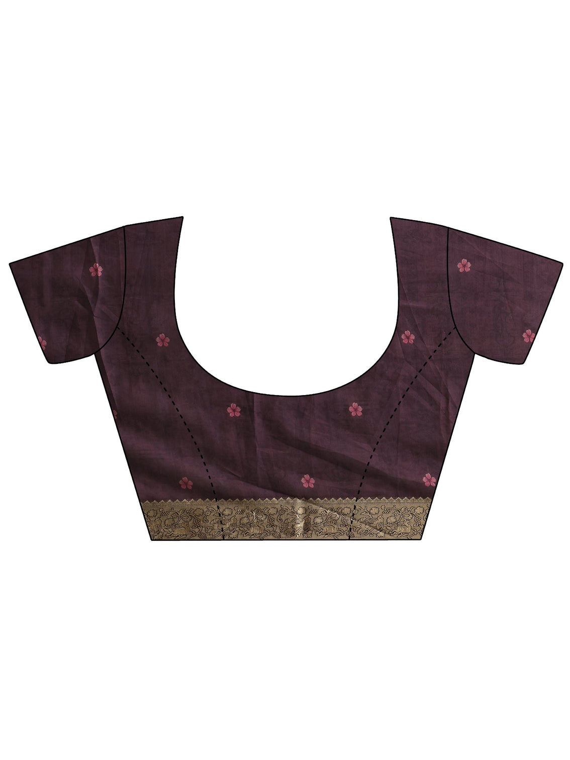 Mameraa Purple Floral Printed Crepe Tassel Saree