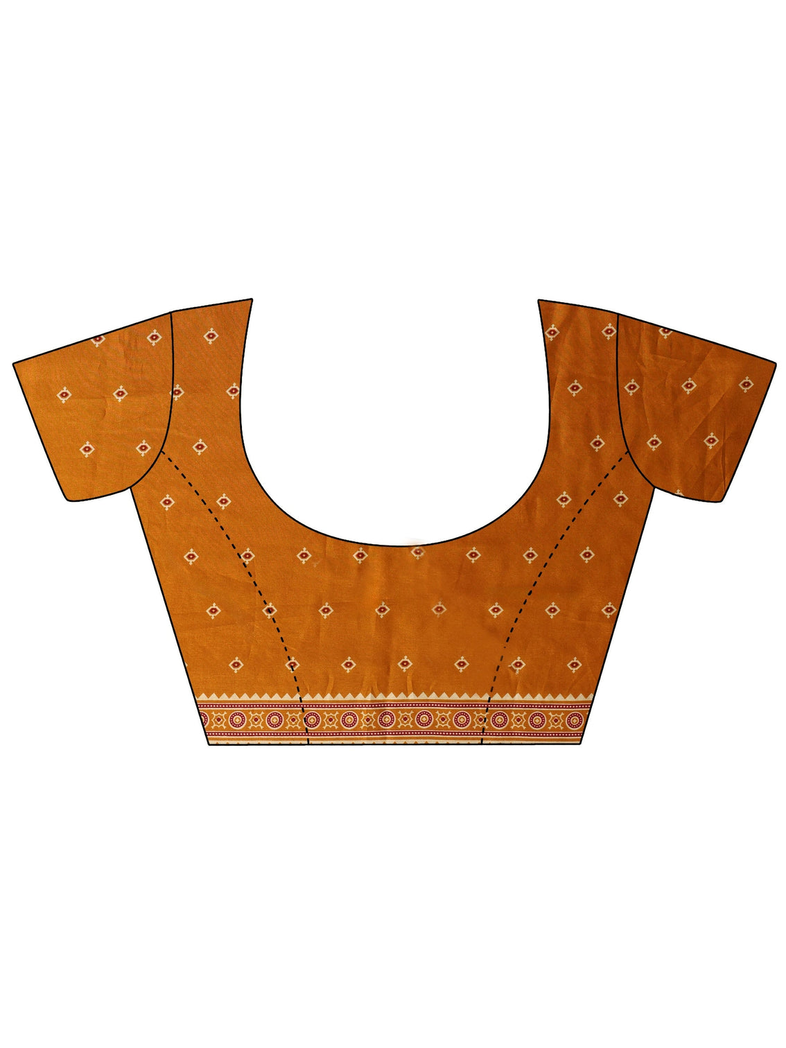 Mameraa Mustard Ajrakh Printed Silk Blend Saree