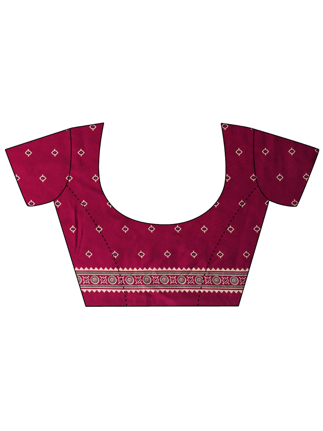 Mameraa Maroon Ajrakh Printed Silk Blend Saree