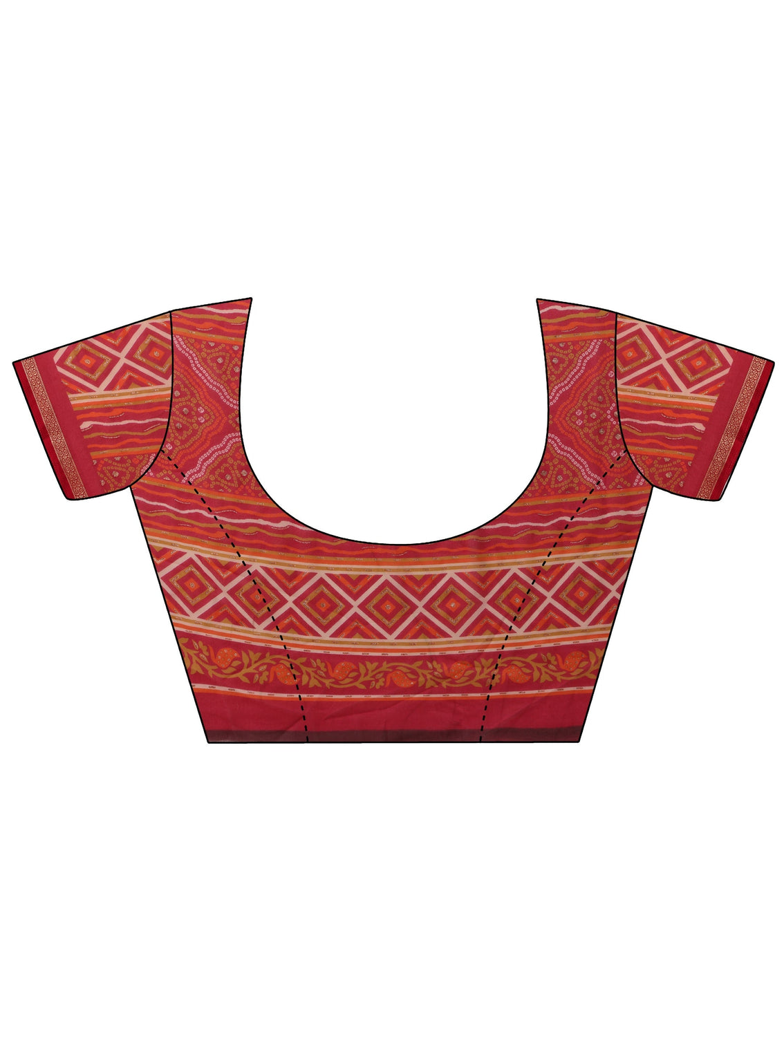 Mameraa Multi Coloured Leheriya Printed Georgette Saree