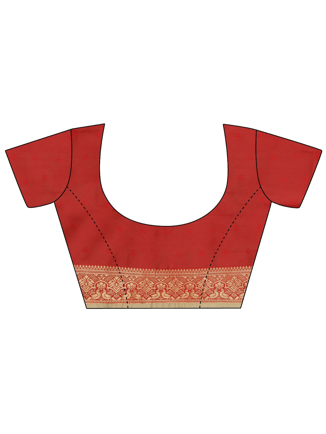 Mameraa Gold Floral Woven Design Silk Blend Saree