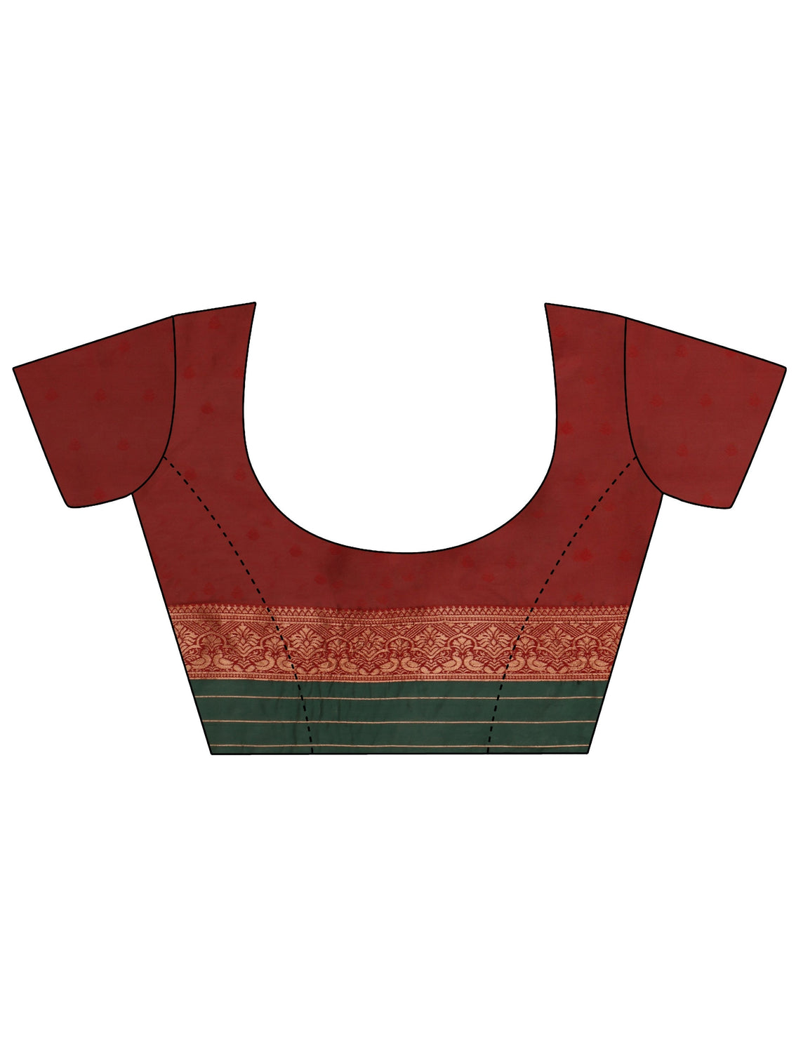 Mameraa Bottle Green Floral Woven Design Silk Blend Saree