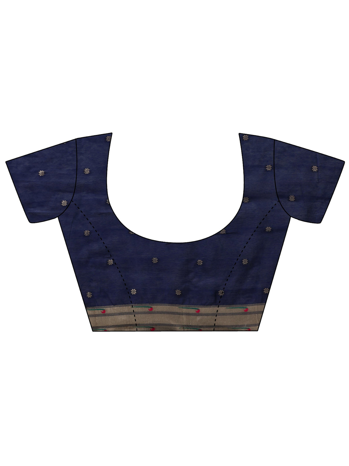 Mameraa Navy Blue Silk Blend Paithani Tassel Saree