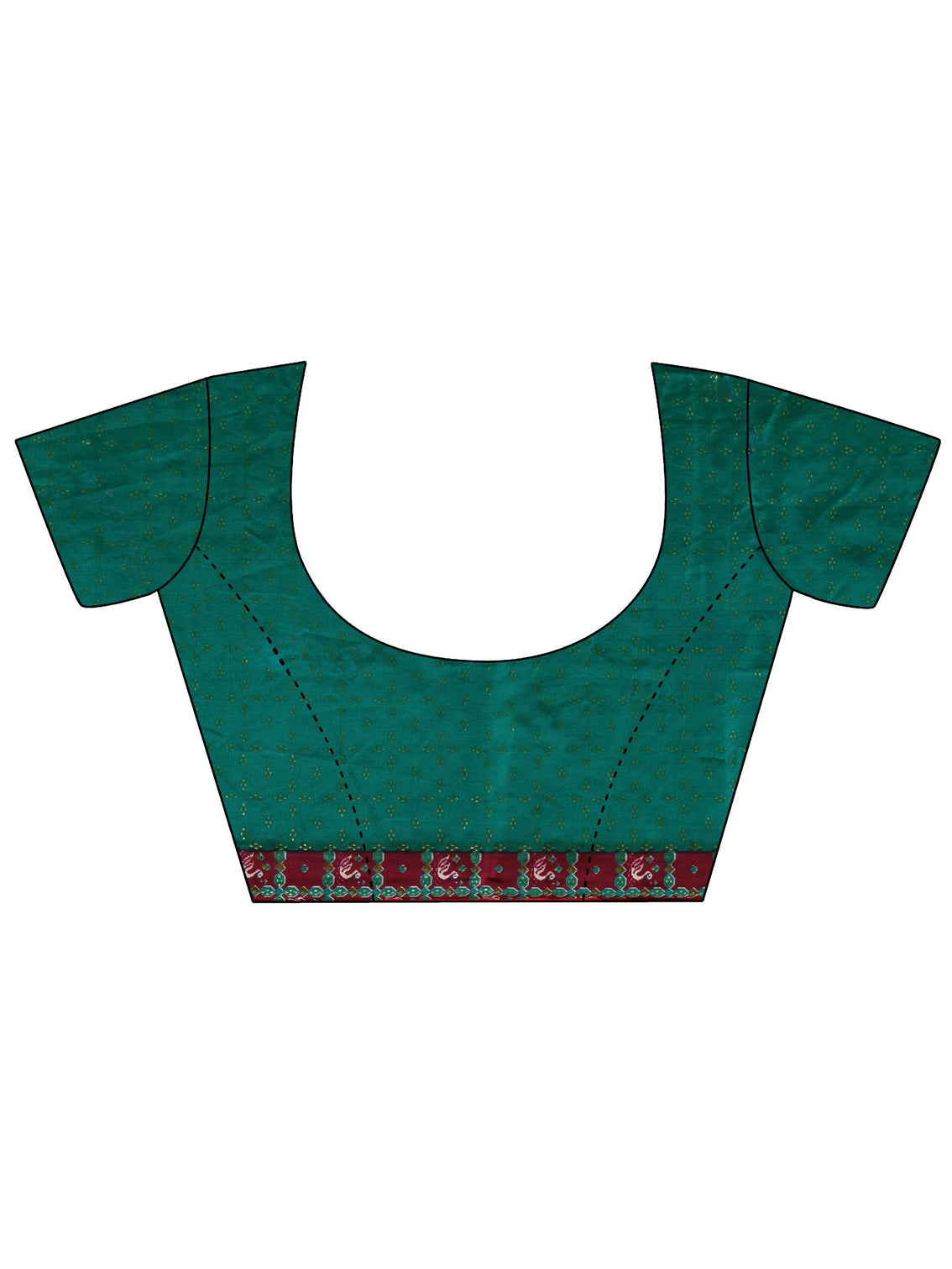 Mameraa Peacock Green Woven Design Silk Blend Saree
