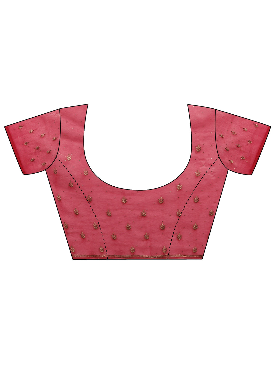 Mameraa Rani Pink Floral Embroidered Net Saree