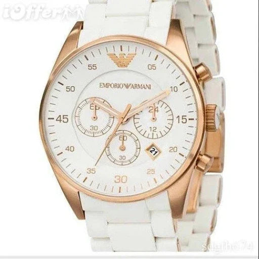 Emporio Armani White Men's Watch | Premium Luxury Timepiece | Steel Bracelet | 7AA