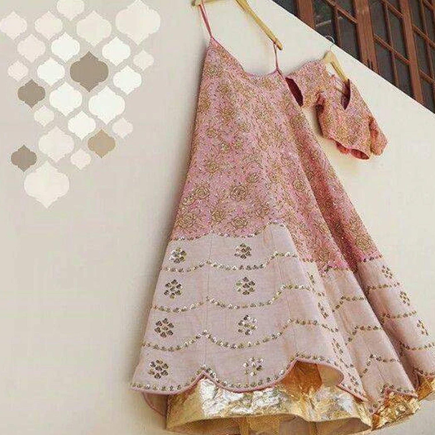 Peach Embroidered Lehenga Choli