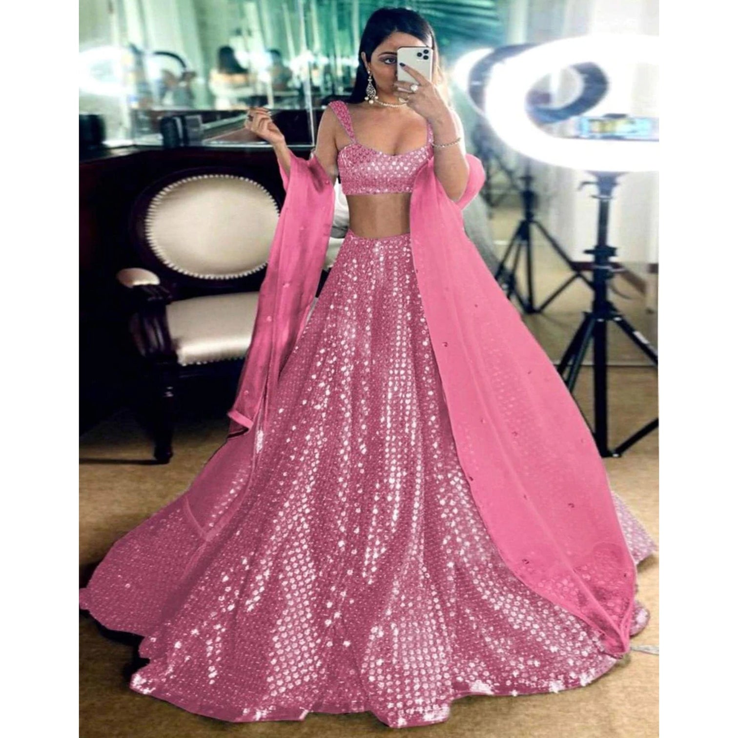 Pink Color Lehenga Choli with Heavy Embroidery Work