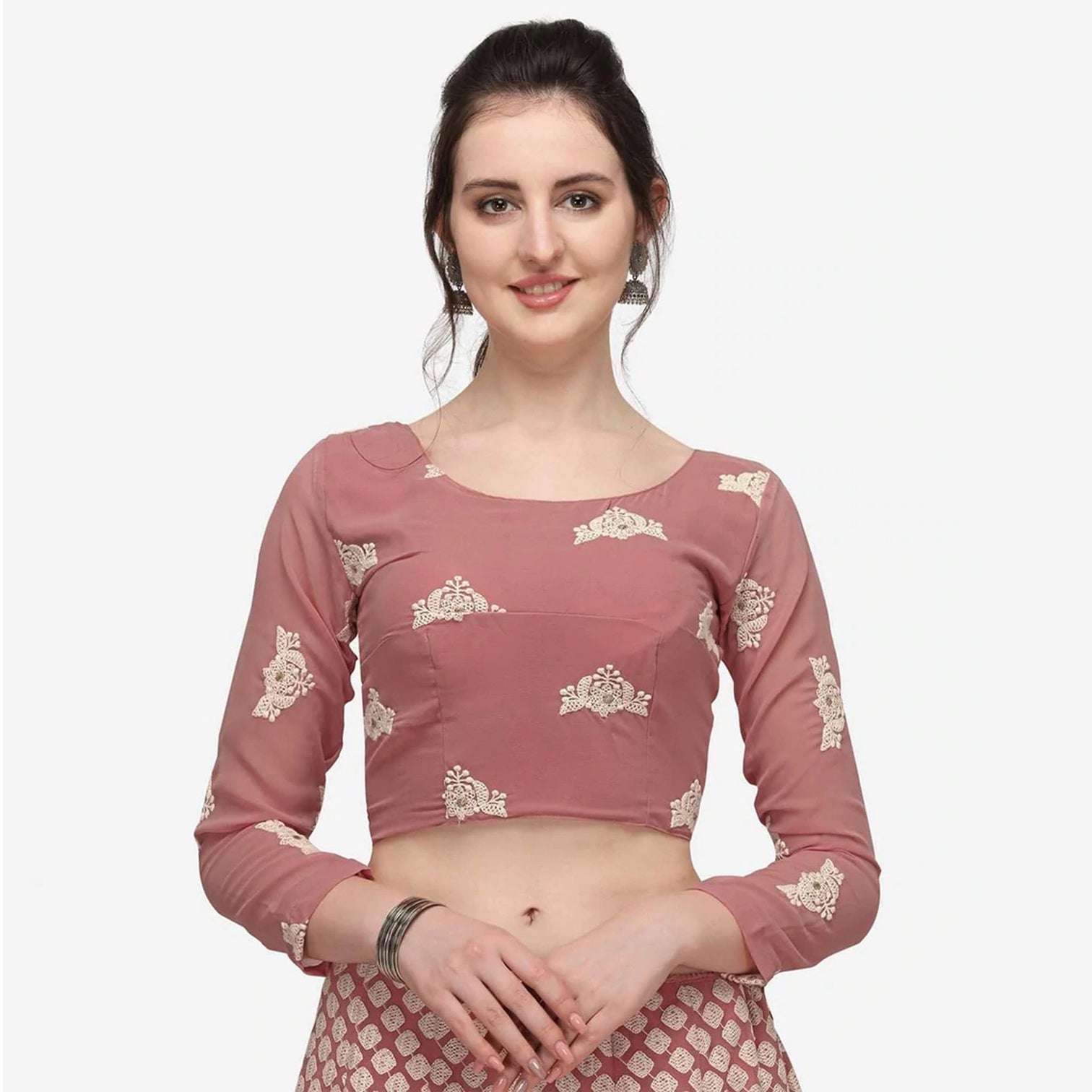 Pink Color Lehenga Choli with Lucknow Work