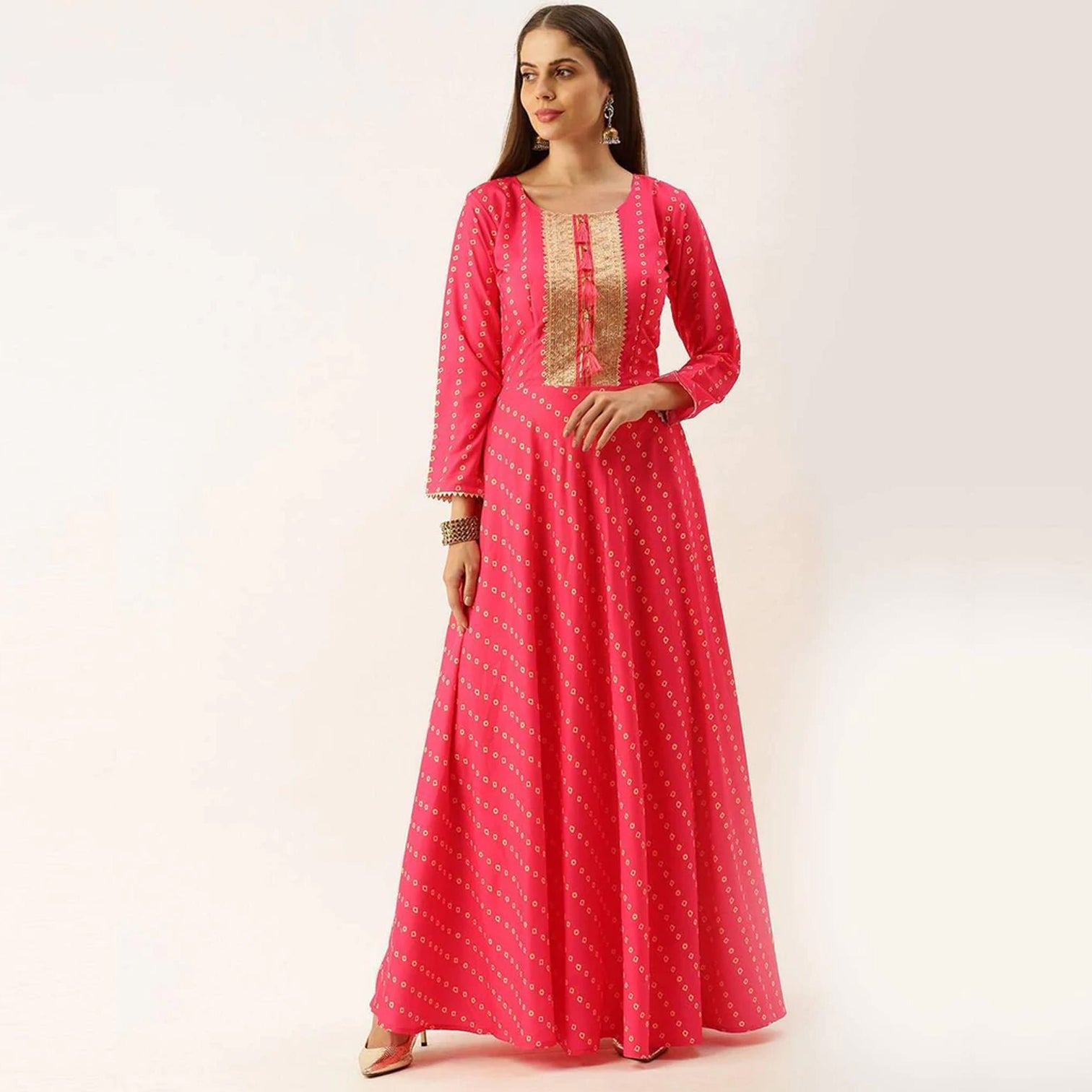 Pink Color Maslin Gown