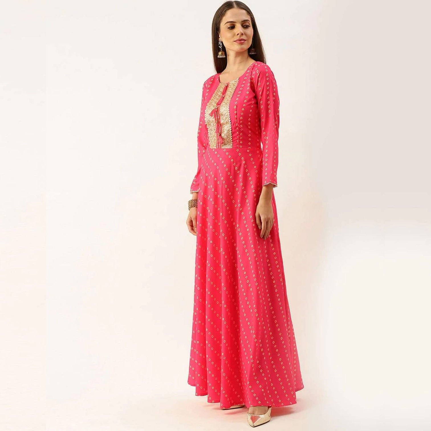 Pink Color Maslin Gown