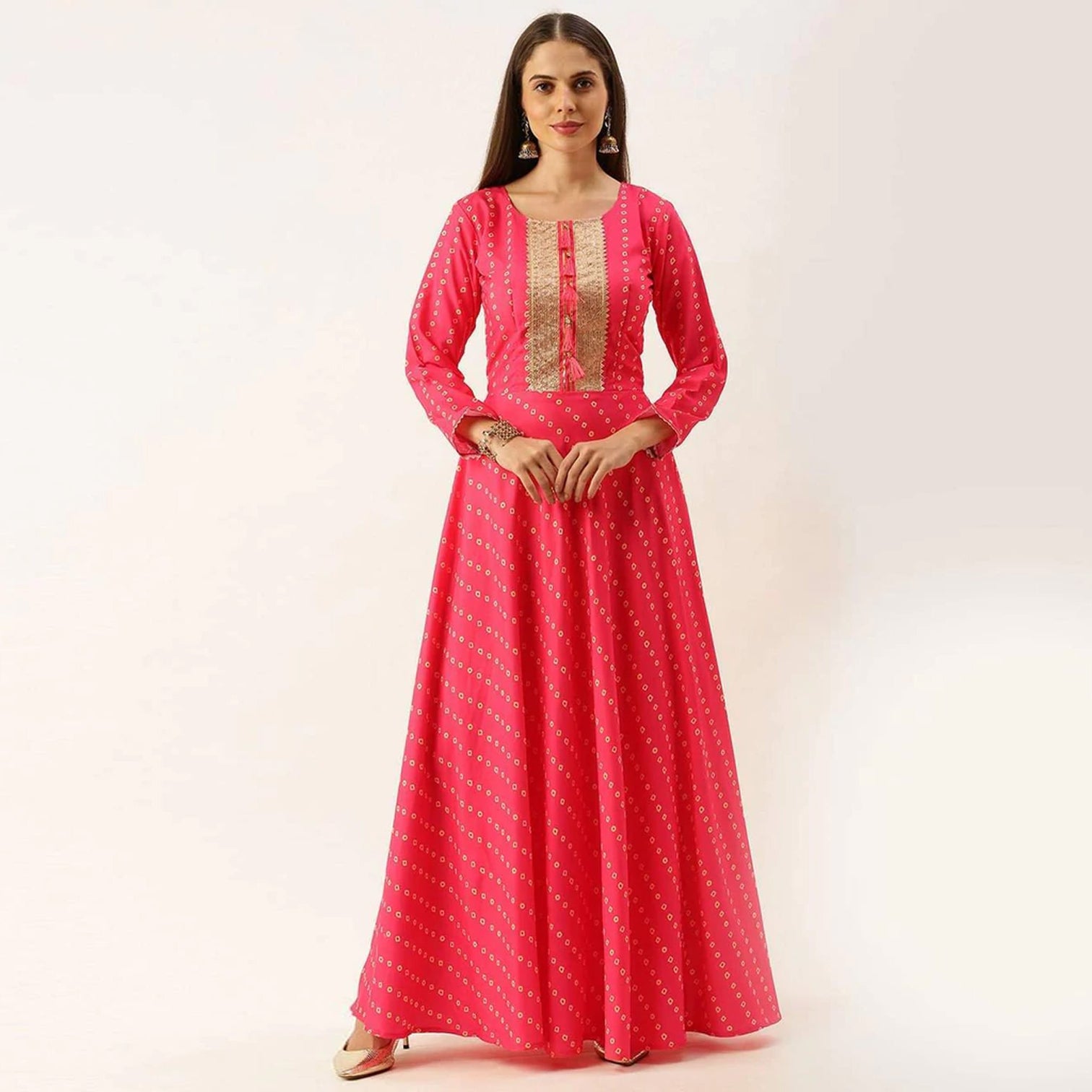 Pink Color Maslin Gown
