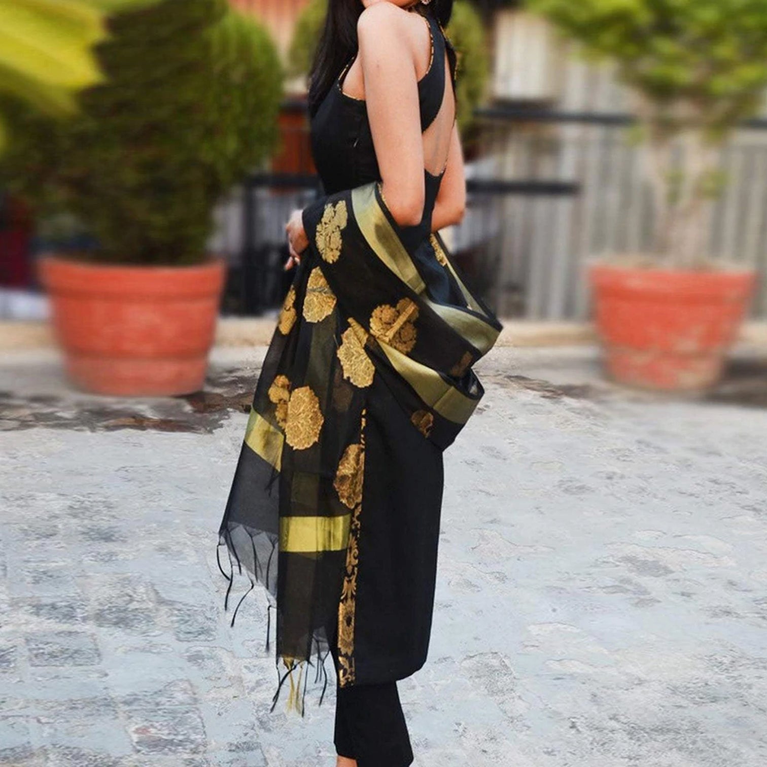 Pure Cotton Salwar Suit with Banaras Silk Dupatta For Women