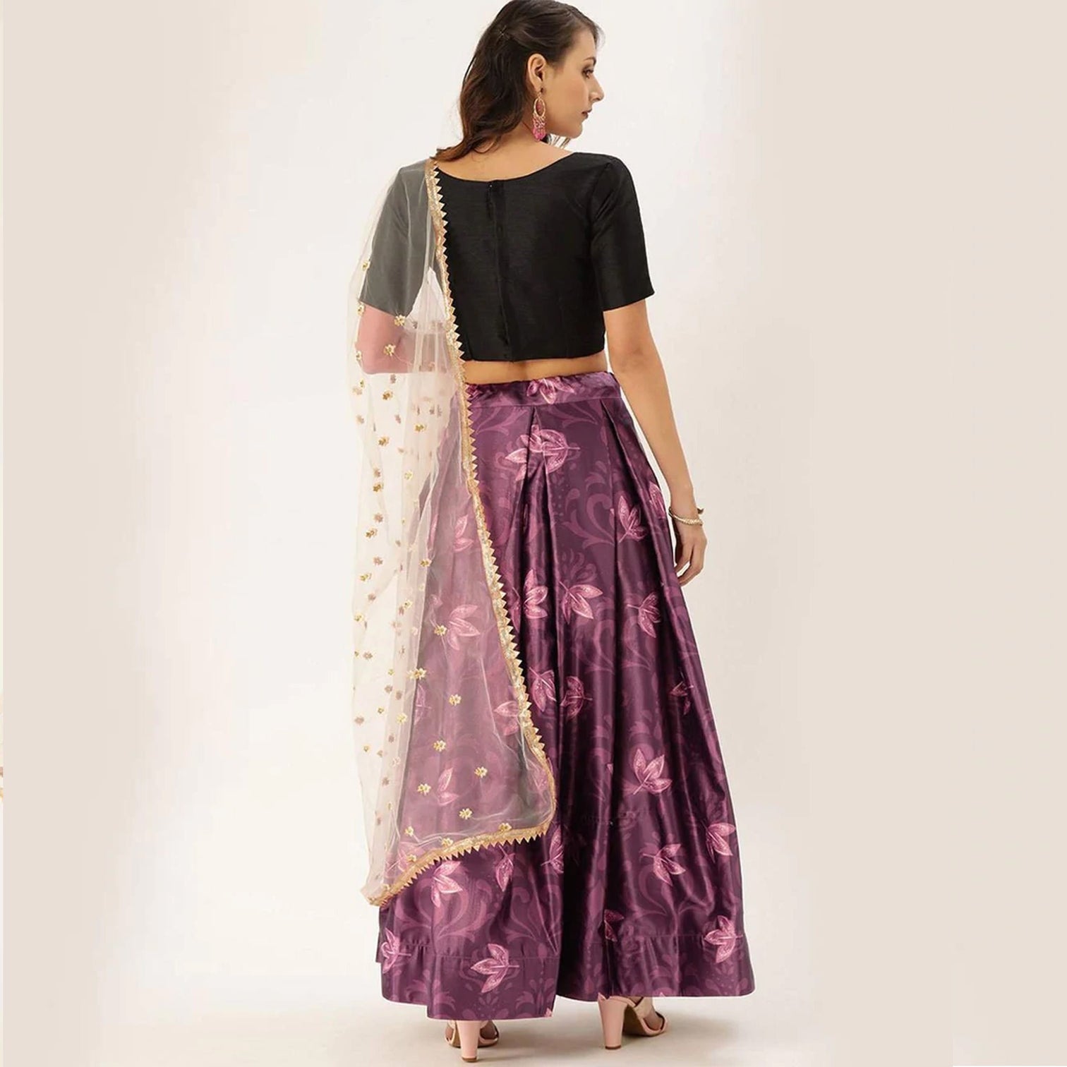 Purple Color Lehenga Choli with Banarasi Silk Dupatta