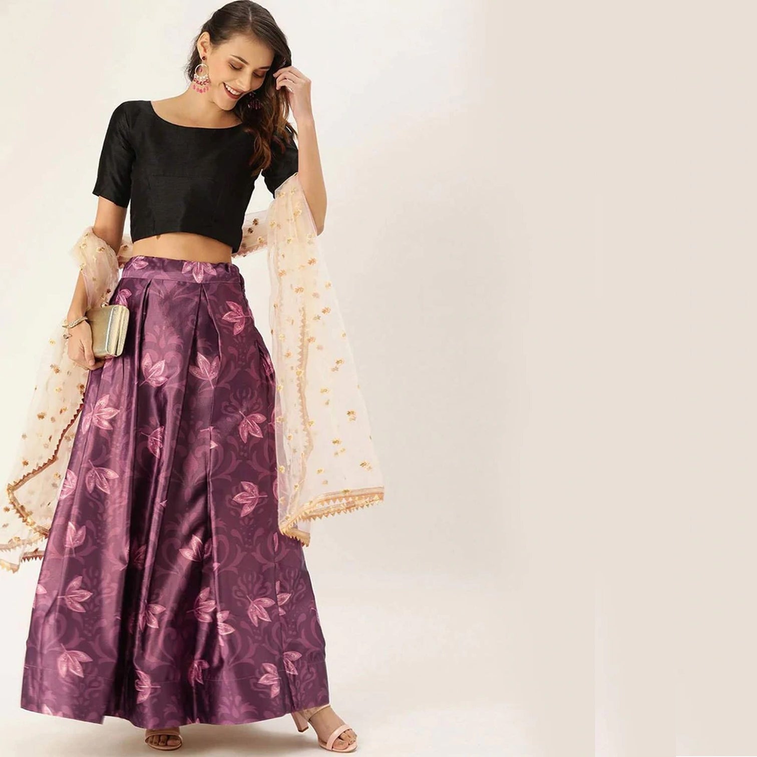 Purple Color Lehenga Choli with Banarasi Silk Dupatta