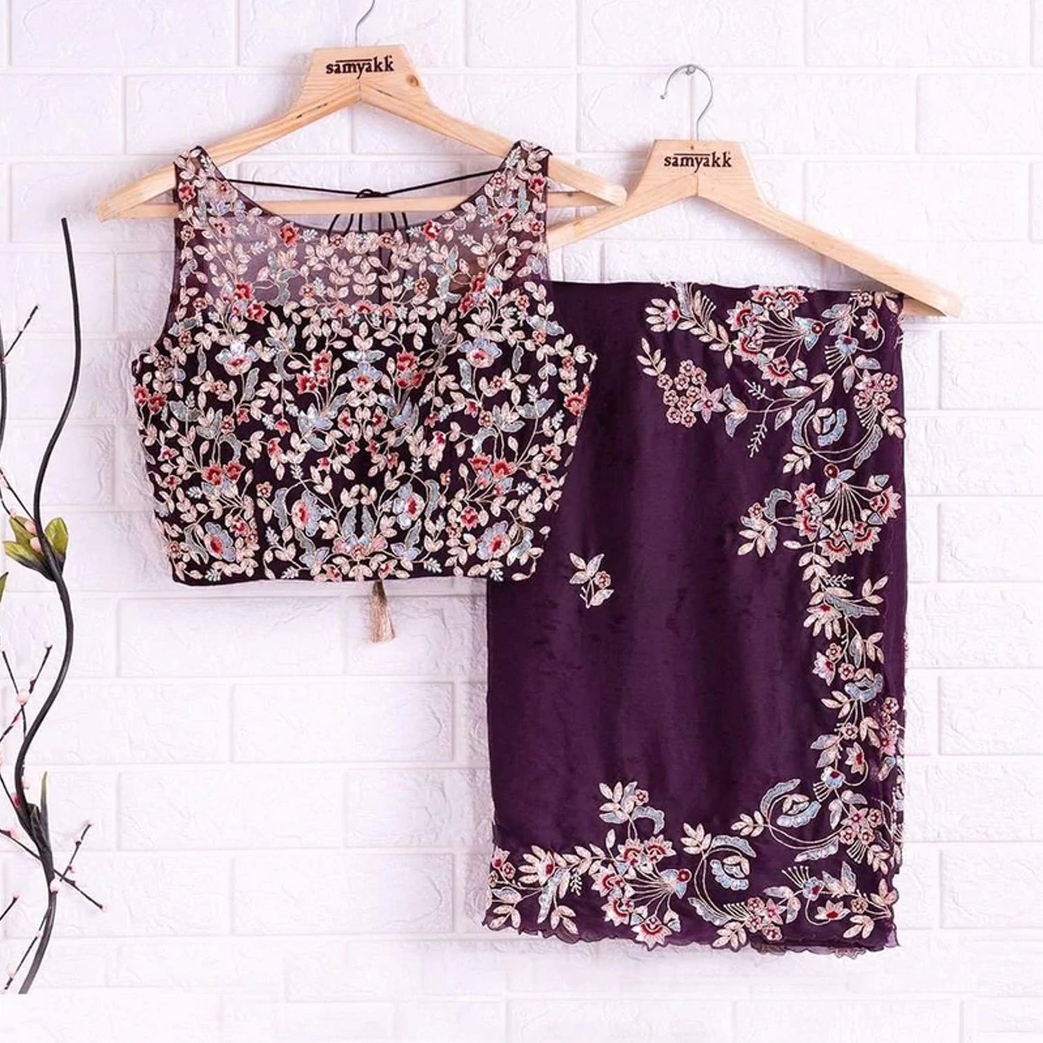 Purple Saree In Kasturi Silk with Heavy Embroidery Work
