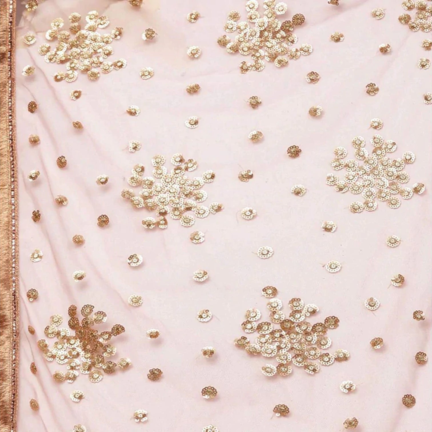 Ruddy Pink Thread, Sequence And Zari Work Lehenga choli