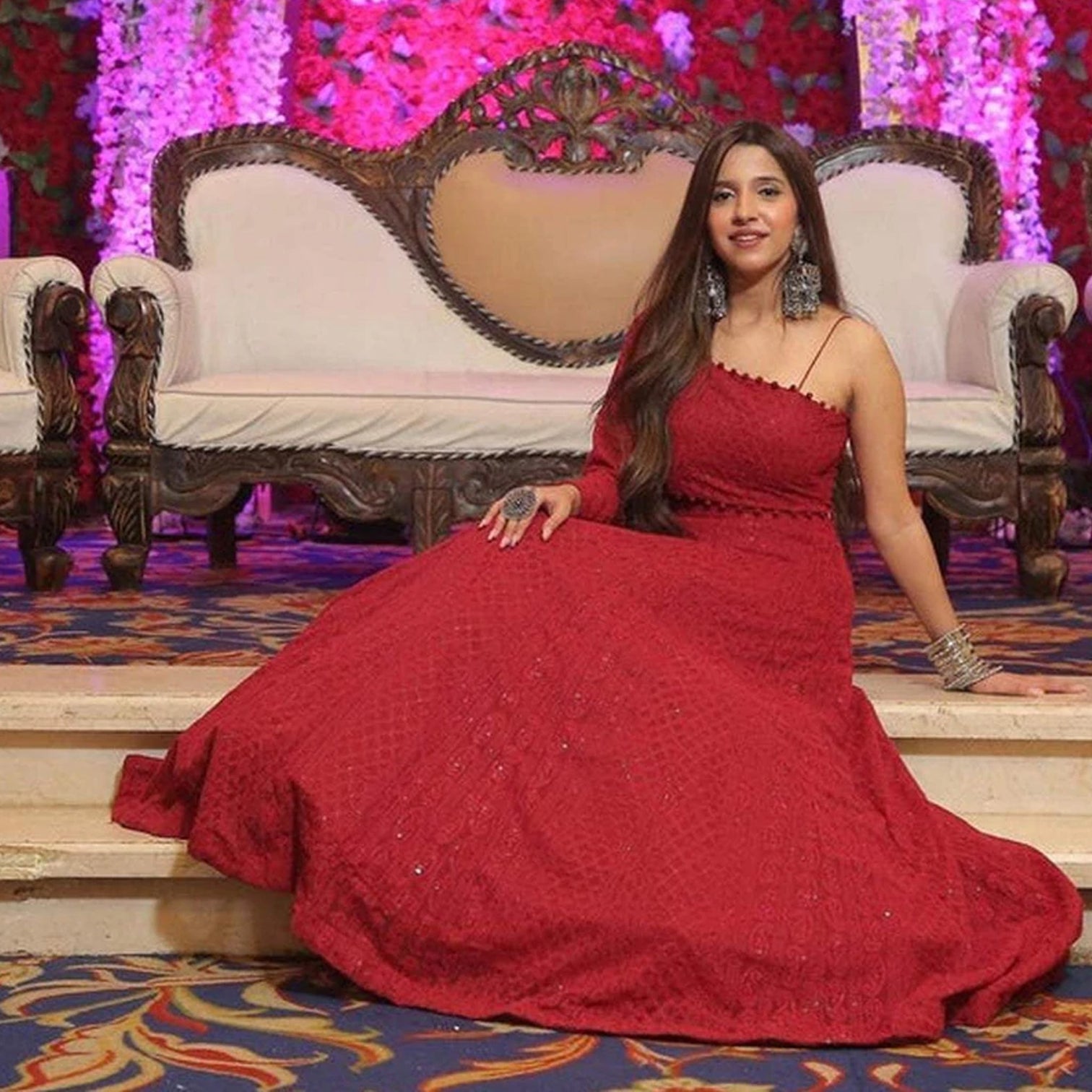 Stylish Georgette Heavy Lucknowi Work Designer Bridal Wear Lehenga Choli