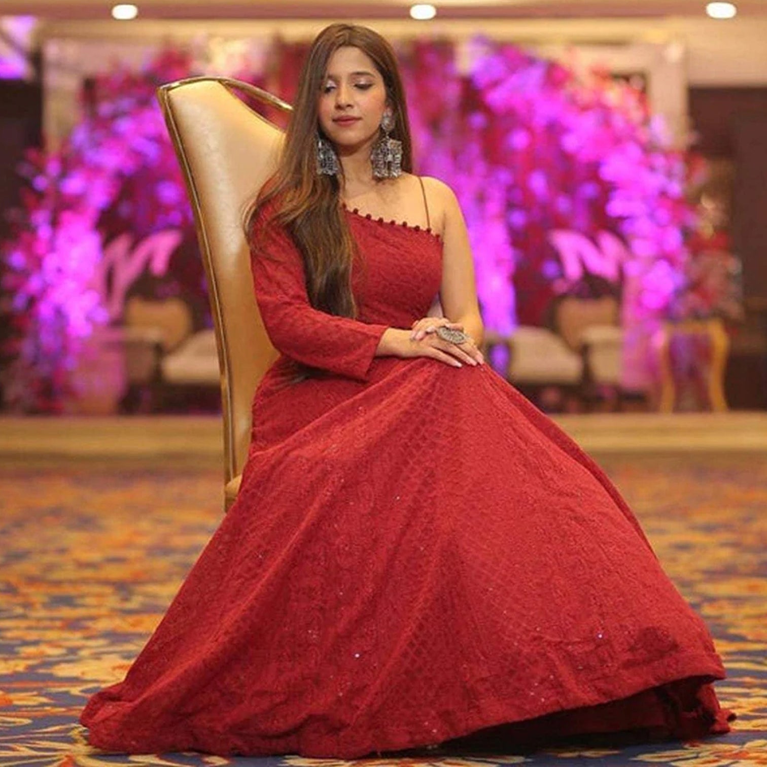 Stylish Georgette Heavy Lucknowi Work Designer Bridal Wear Lehenga Choli