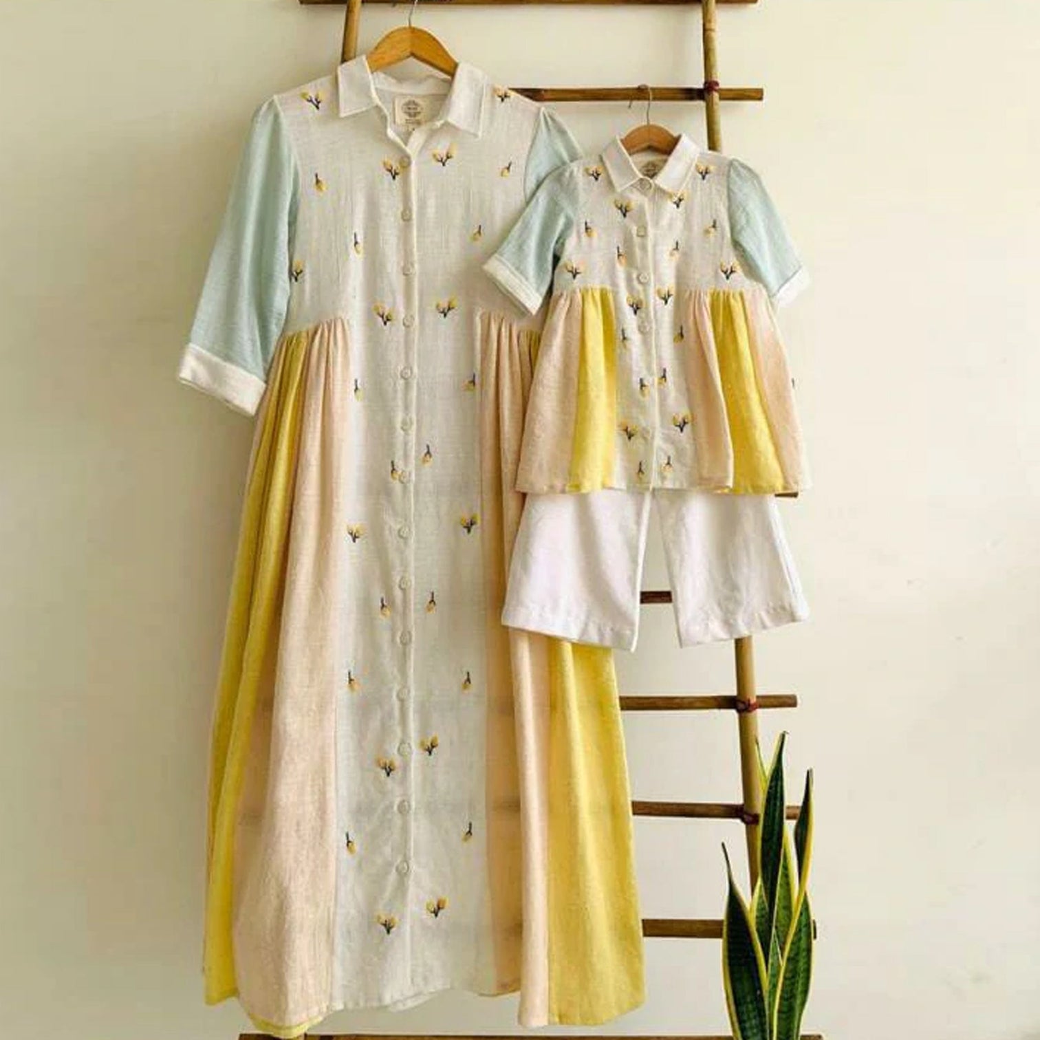 White Cotton Suit with Thread work