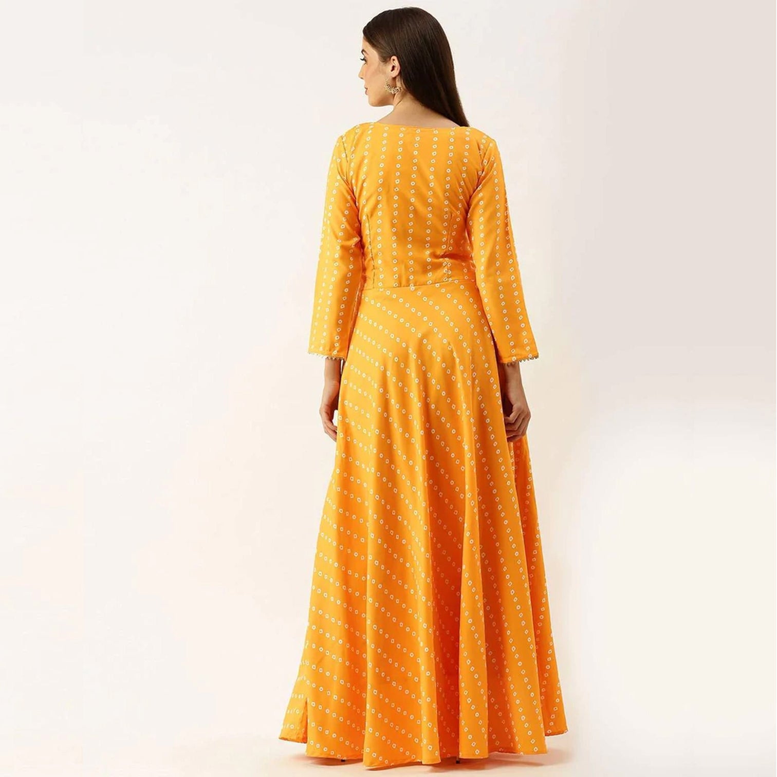 Yellow Color Heavy maslin Gown