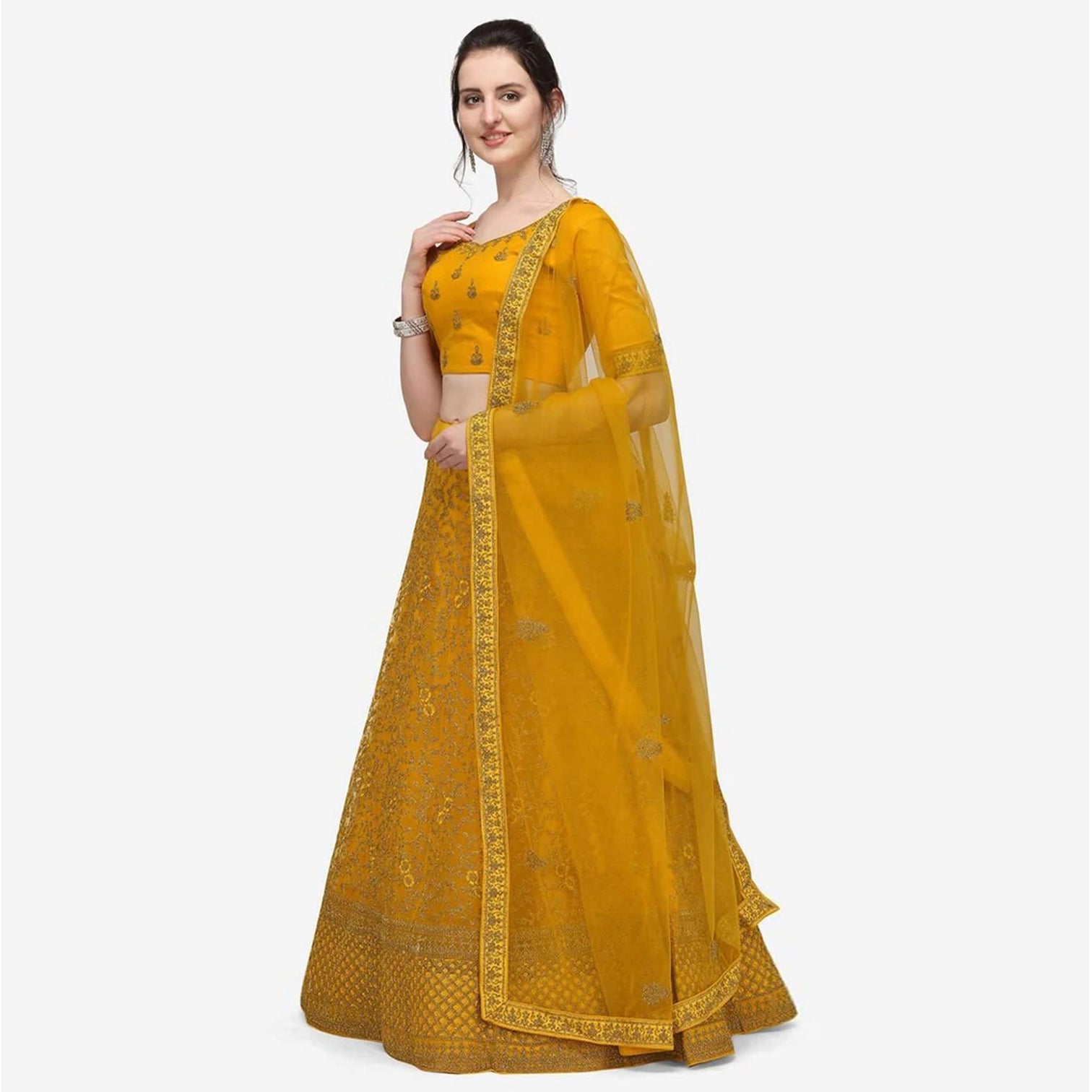 Yellow Color Lehenga Choli with Heavy Embroidery Work