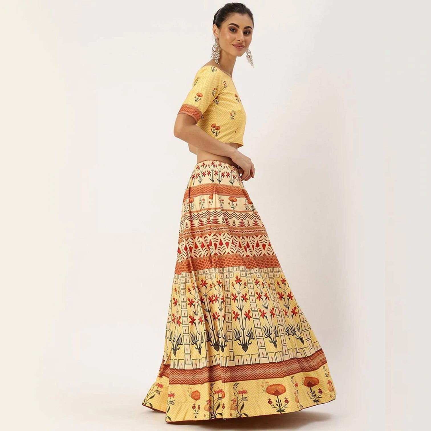Yellow Color Vaishali Silk Lehenga Choli with Maslin Silk Dupatta