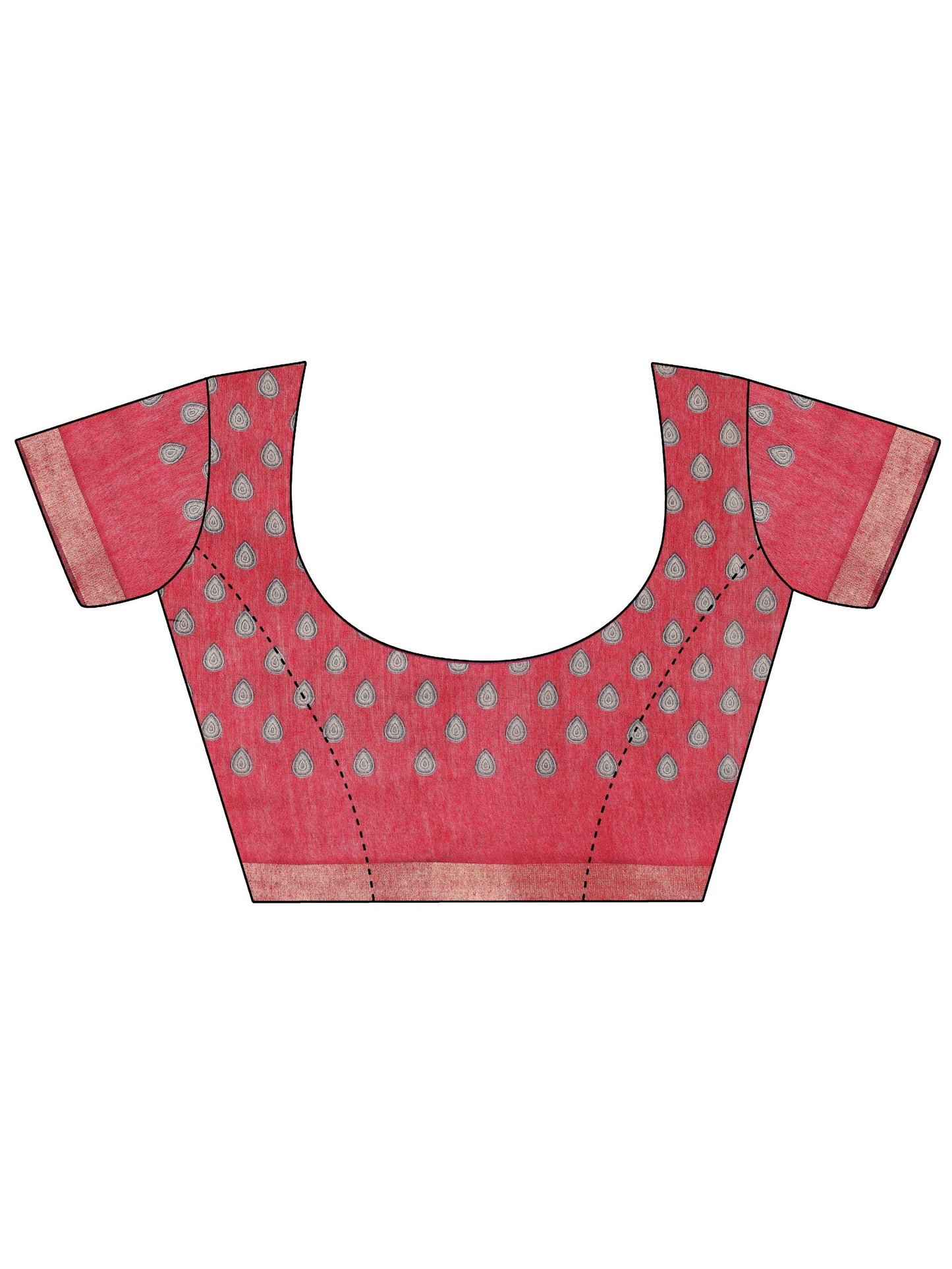 Libas Teal Printed Cotton Blend Saree With Unstitched Blouse Piece