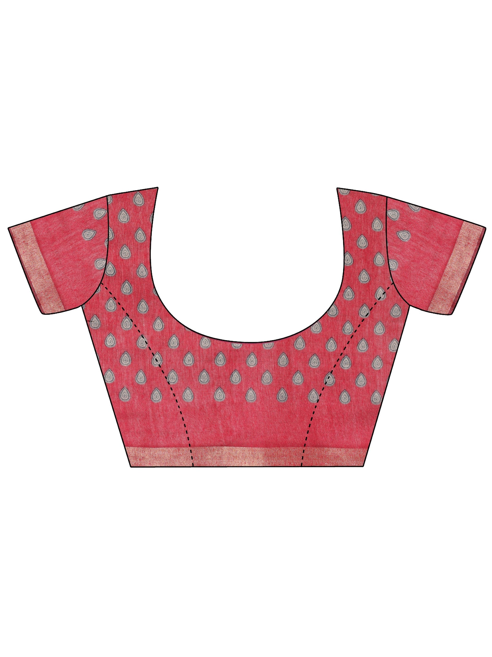Libas Teal Printed Cotton Blend Saree With Unstitched Blouse Piece