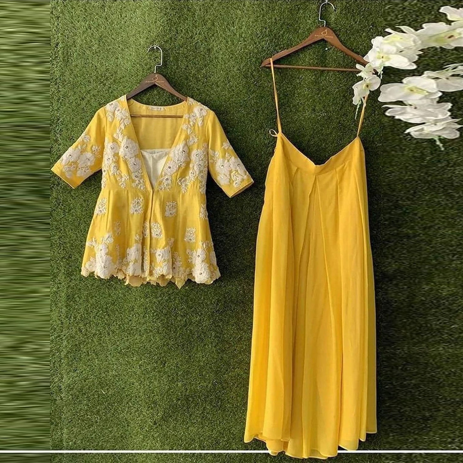 Yellow Lehenga Choli In Georgette with Heavy Embroidery Work