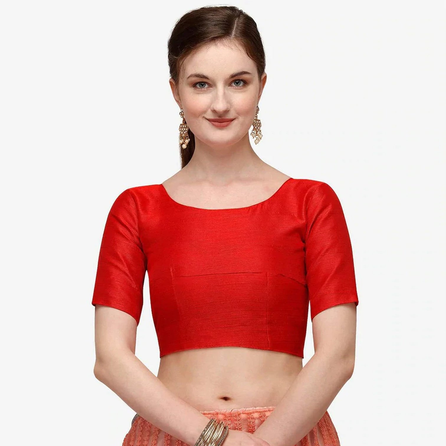 All Red Net Lehenga Choli with Embroidery Work