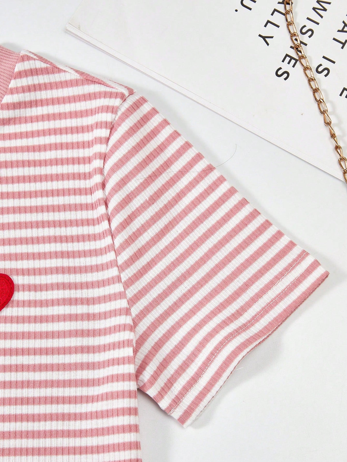 Girls Pink Stripe Bodycon Dress