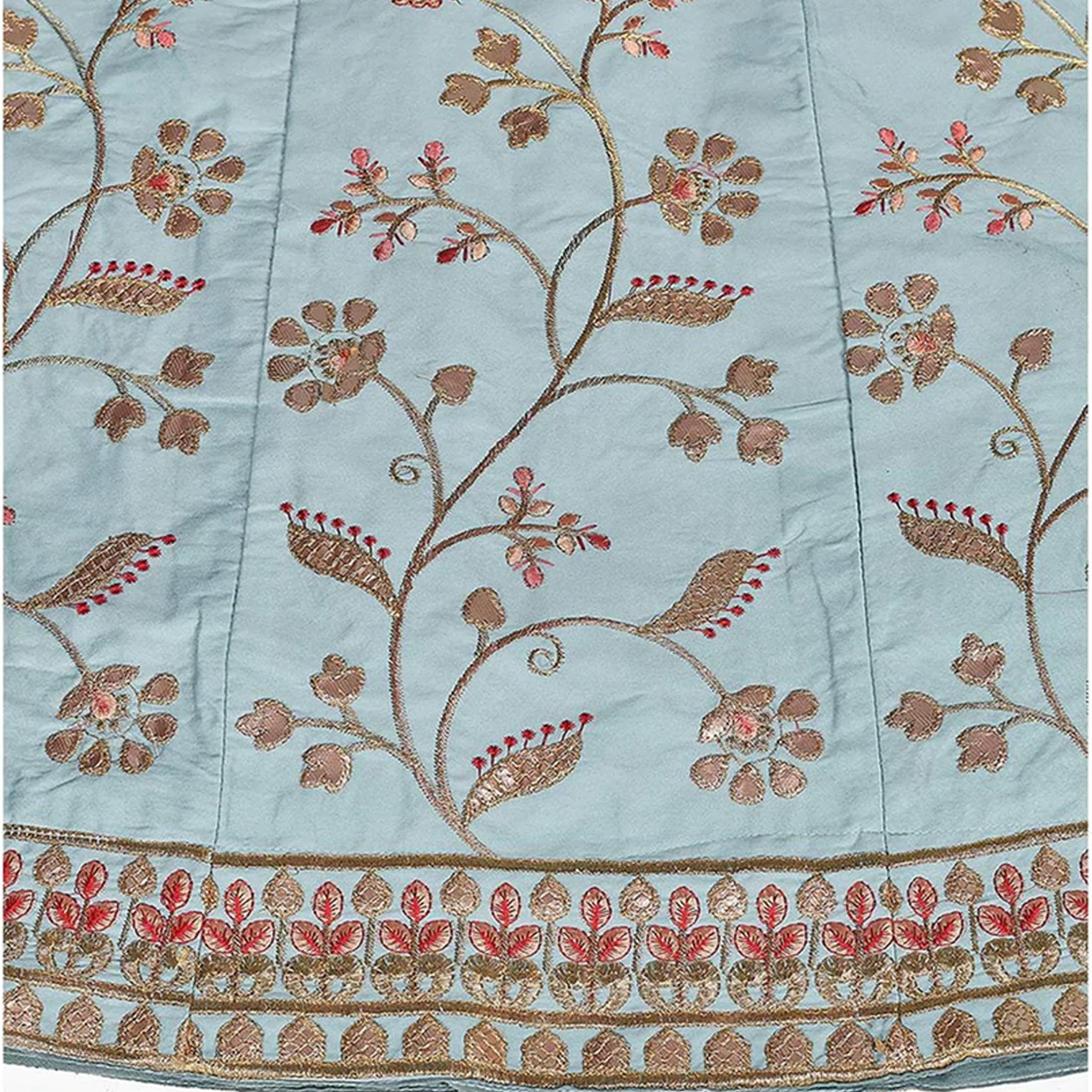 Cool Grey Gota Patti and Zari Stich Without can can work Lehenga choli