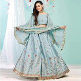 Cool Grey Gota Patti and Zari Stich Without can can work Lehenga choli