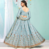 Cool Grey Gota Patti and Zari Stich Without can can work Lehenga choli