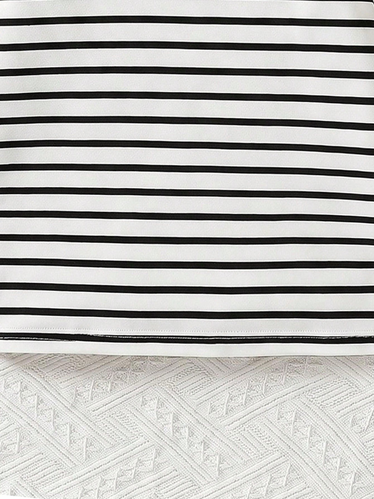 Girls Black & White Striped Bodycon Dress