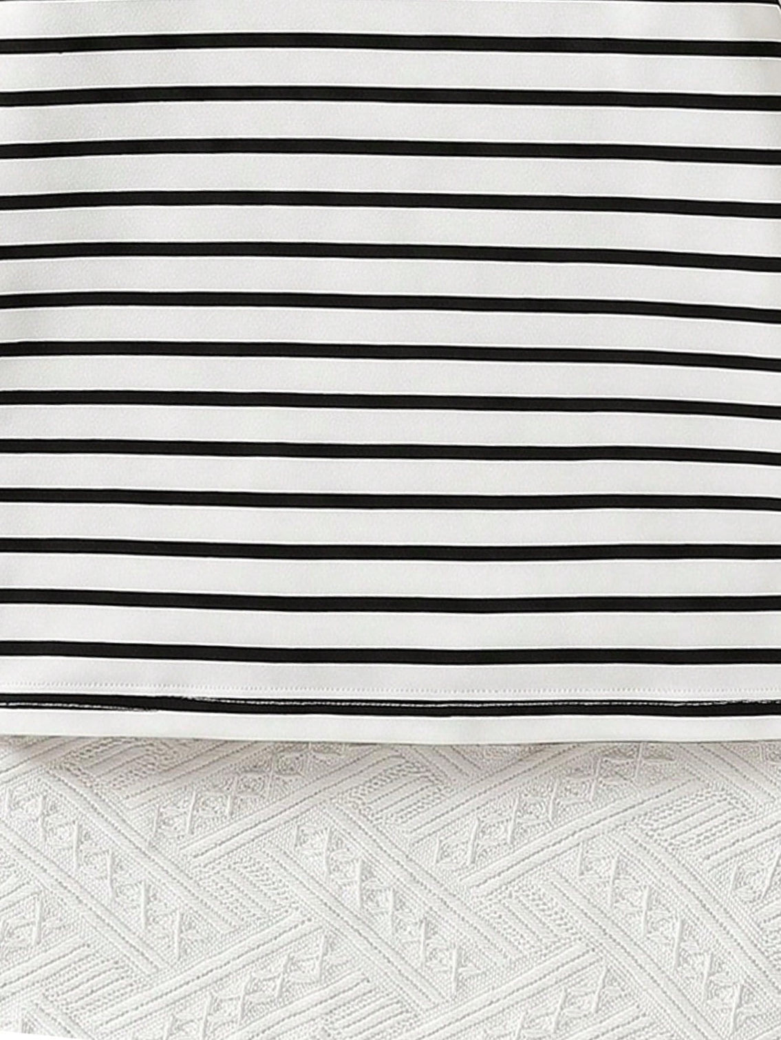 Girls Black & White Striped Bodycon Dress