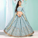 Cool Grey Gota Patti and Zari Stich Without can can work Lehenga choli