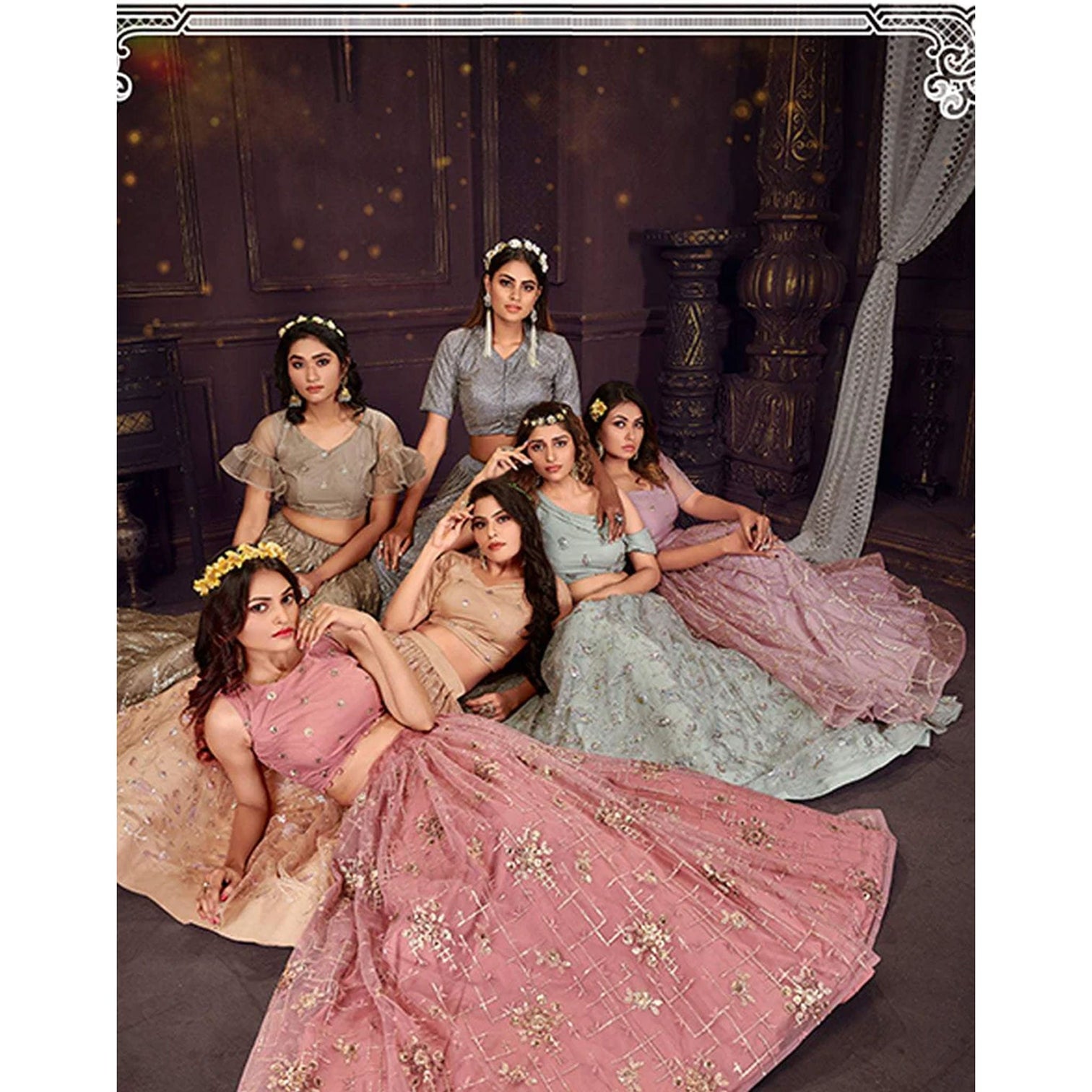 Heavy Soft Net Fabric Lehenga Choli With thread, Sequence and embroidery work