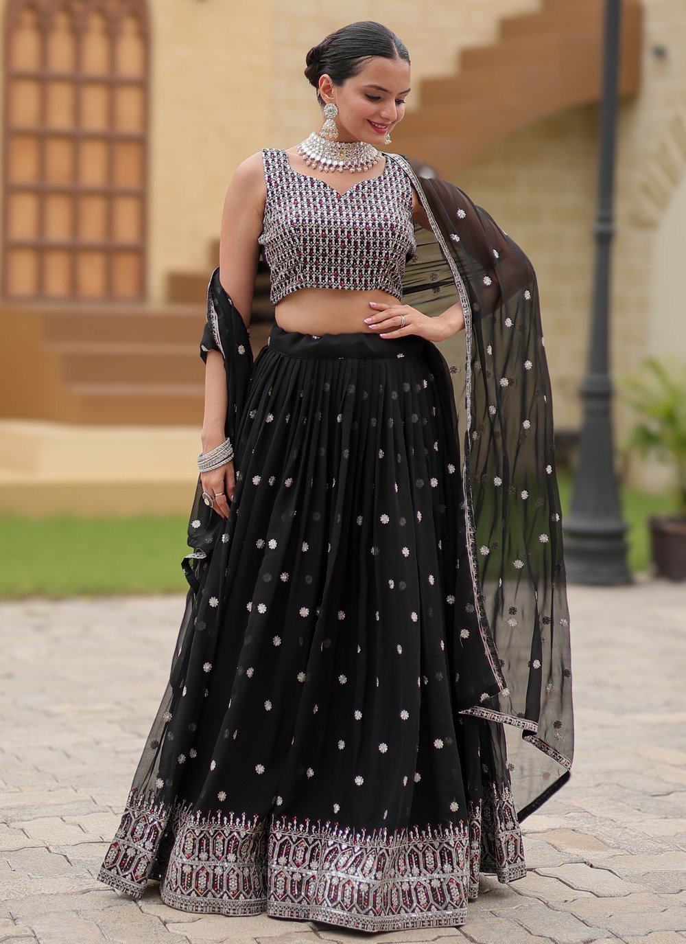 Designer Black Classic  Lehenga Choli Set