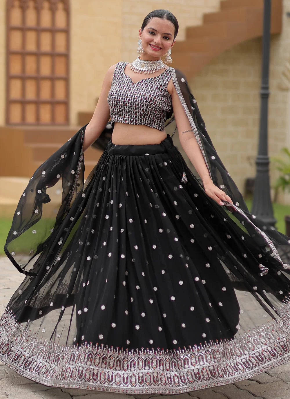 Designer Black Classic  Lehenga Choli Set