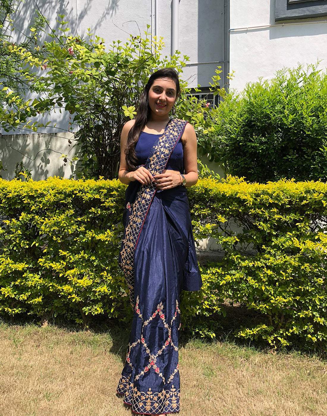 Kasab Silk Saree with Beautiful Embroidery Jaipuri with Ceramic Pearl and Silk Blouse for Wedding