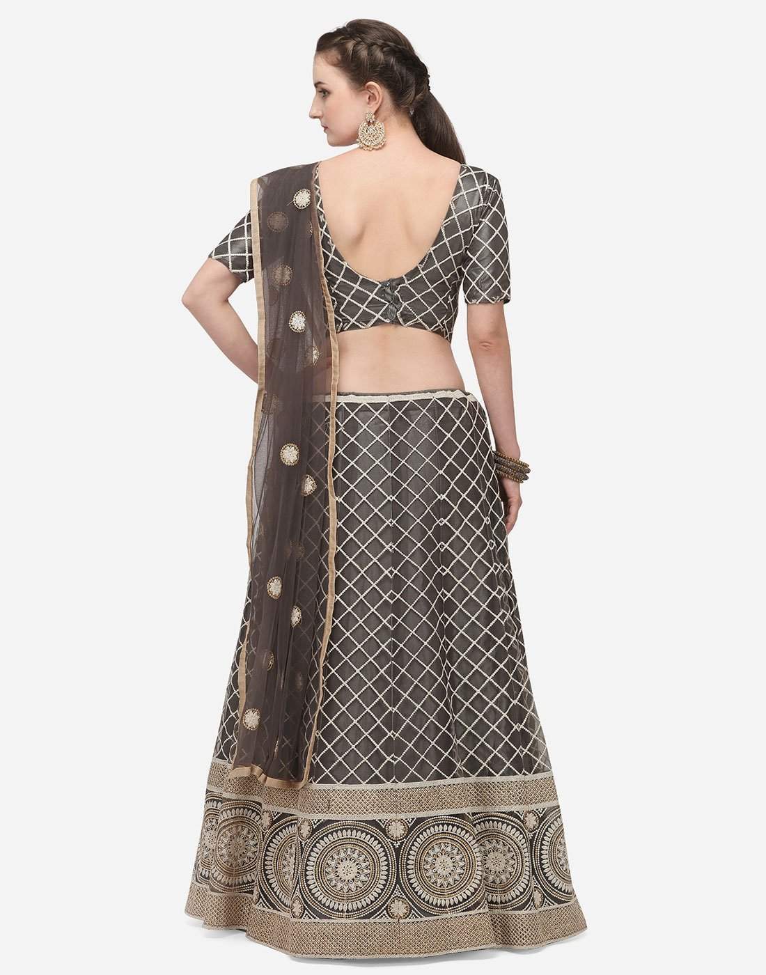 Grey Color Lucknow Work Lehenga Choli
