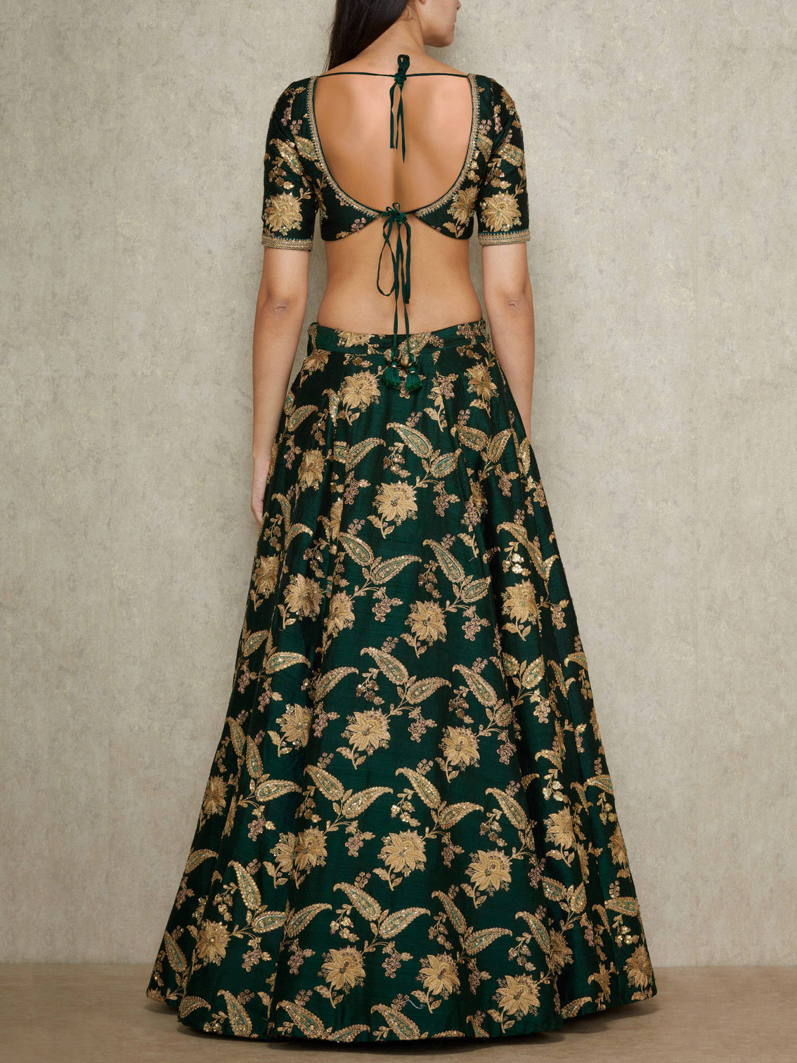Adorable Dark Green Colored Bridal Wear Designer Embroidered Lehenga choli