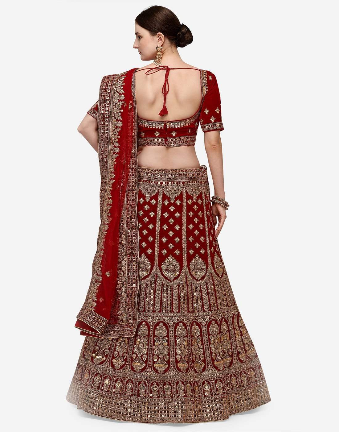 Heavy Bridal Lehenga Choli with Dual Sandwich Sequins Work