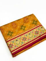Yellow Pochampally Patola Soft Silk Saree