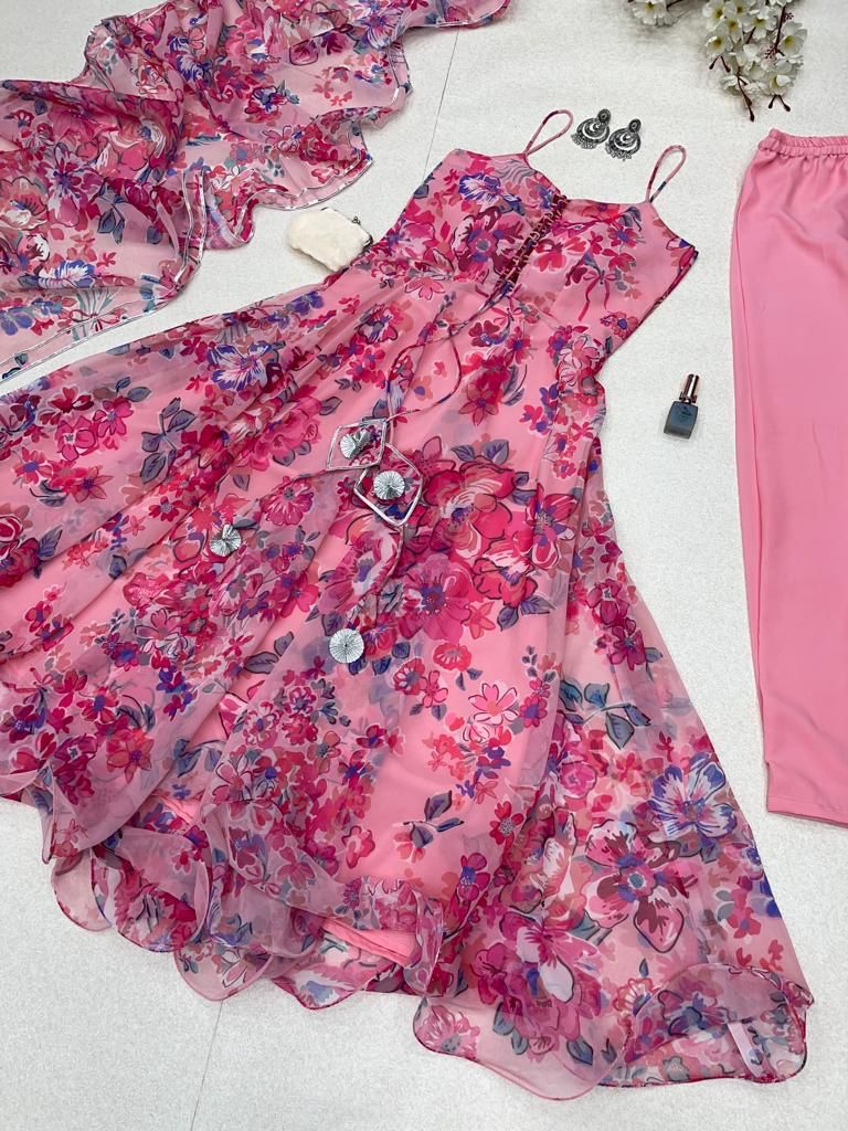 Digital Print Light Pink Color Beautiful Anarkali Suit
